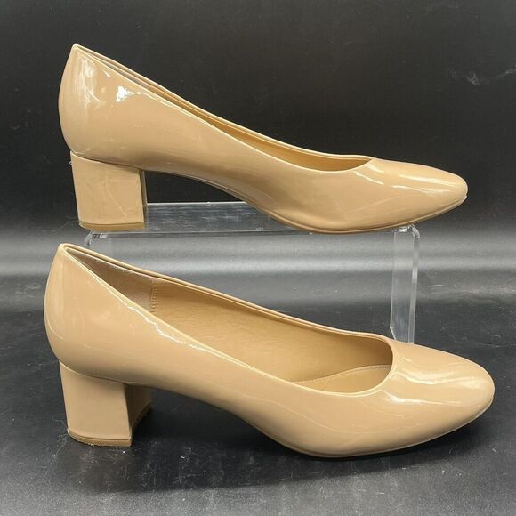 Kelly and Katie womens sabrina heel beige size 11M pump block - Picture 1 of 7
